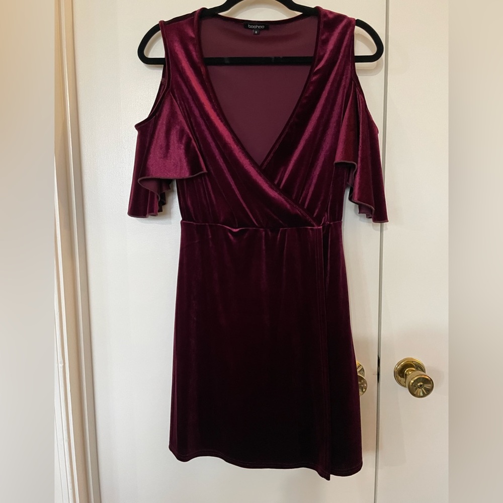 EC Boho Velvet Dress wi/ Open Shoulders